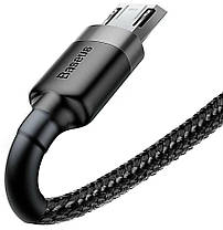 Кабель Baseus Cafule 2.4A AM / Micro USB 1m Grey/Black (CAMKLF-BG1), фото 5