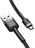 Кабель Baseus Cafule 2.4A AM / Micro USB 1m Grey/Black (CAMKLF-BG1), фото 6
