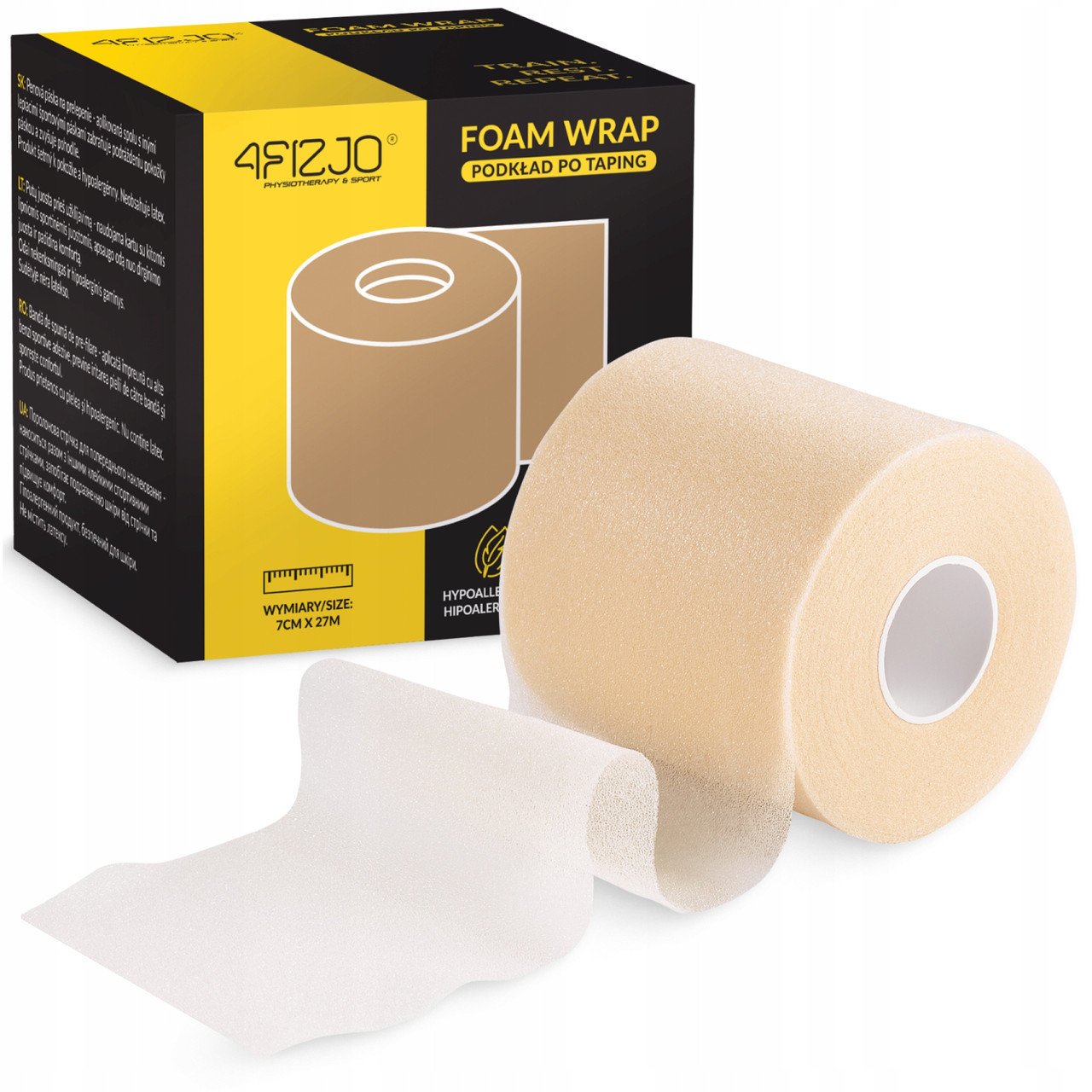 Підкладка під тейп 4FIZJO Foam Wrap 7 см x 27 м Beige (P-5905973401524)
