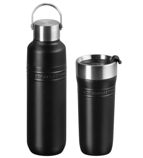 Набір із термокружки та пляшки для води Le Creuset On The Go Satin Black