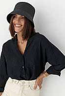 Смугаста сорочка з довгими рукавами - чорний цвет, S (є розміри)