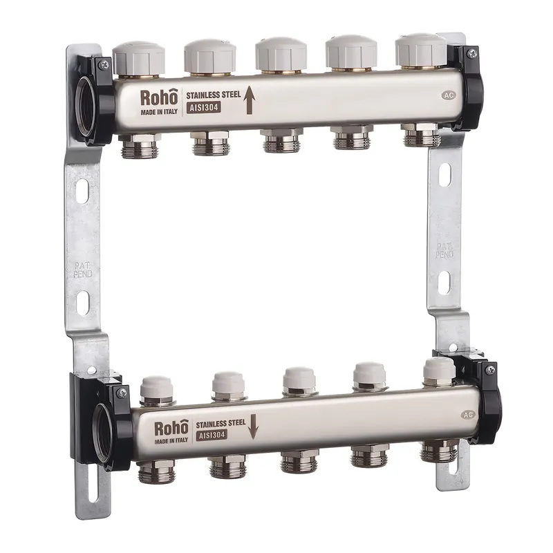 Колектор з термостатичними та запірними клапанами Roho R805-05 - 1"х 5 вих. (RO0059) для систем опалення