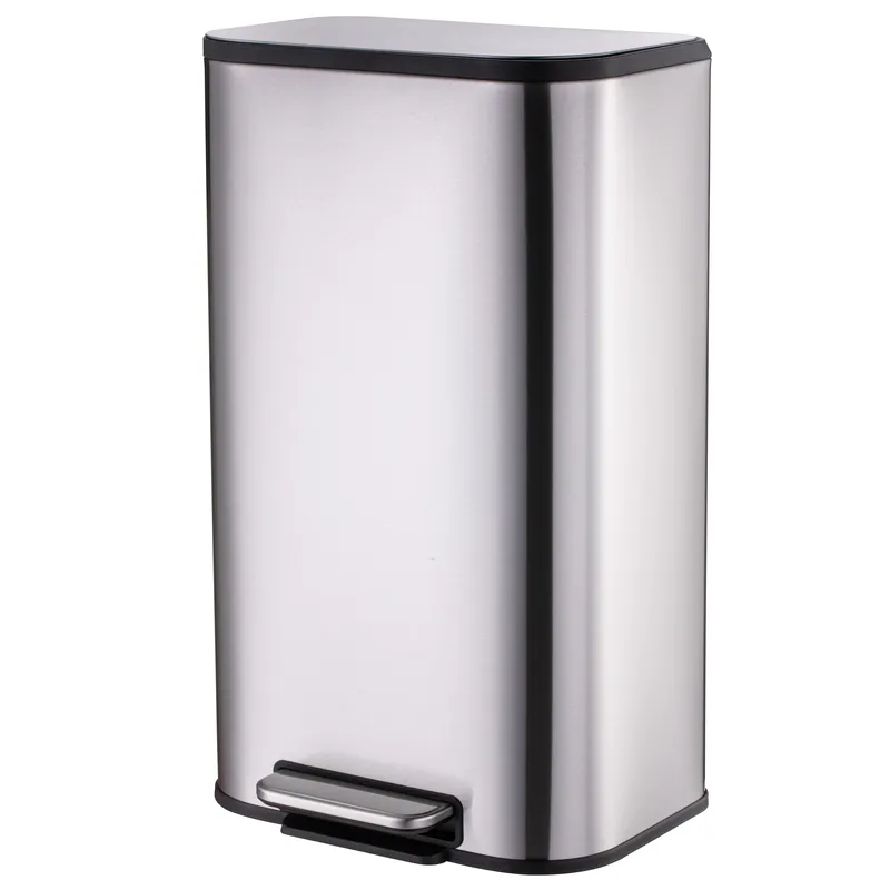 Відро для сміття з плавним закриванням прямокутне Mixxus Cubic-TC0112 SS Color 12 л колір неіржавка (, фото 1