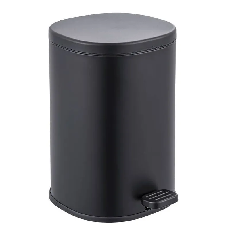 Відро для сміття з плавним закриванням овальне Zerix Prime-TC0105 Black 5 л колір чорний (ZX5902), фото 1