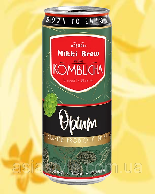 Напій Комбуча опіум, Напиток Комбуча опиум, Kombucha Opium drink, Mikki Brew, 0.33л, ВО, фото 1