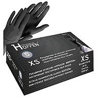 Рукавички нітрілові чорні HOFFEN (5 г) XS 100 шт
