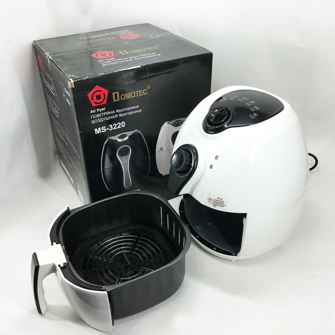 Фритюрниця електрична для фрі Domotec MS-3220 1300 W 4,5 л, Фритюрниця без масла SJ-690 огріль, фото 1