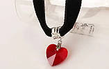 Шикарний чокер з червоним серцем серце в стилі панк готика, фото 3