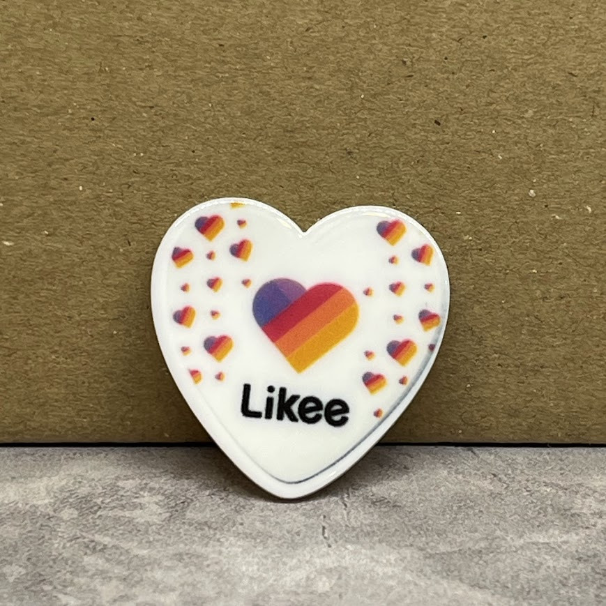 Серединка для бантів Likee (серце), 3*3 см, арт 010470, 1 ш, Різнокольоровий, фото 1