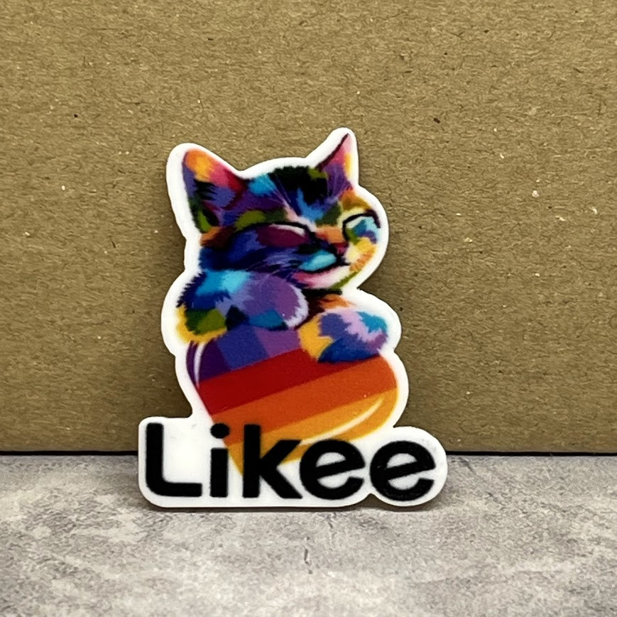 Серединка для бантів Likee-напис (Кошеня), 3*3,5см, арт 010464, 1 шт, Різнокольоровий, фото 1