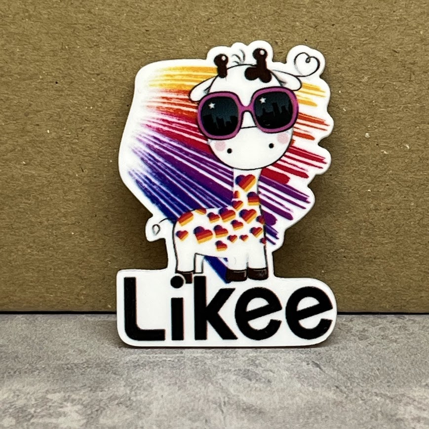 Серединка для бантів Жираф (Likee), пластик, 32*42 мм, арт 09903, 1 шт, Різнокольоровий, фото 1