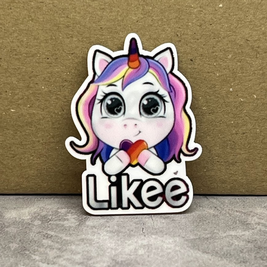 Серединка для бантів, Єдиноріг-Likee, 30*43 мм, арт 09161, 1  шт, Різнокольоровий, фото 1