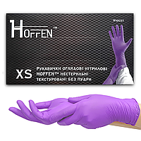 Рукавички нітрілові фіолетові HOFFEN (3,5 г) XS 100 шт