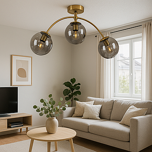 Люстра в бронзі на 3 плафони 7529907-3 BRZ+BK