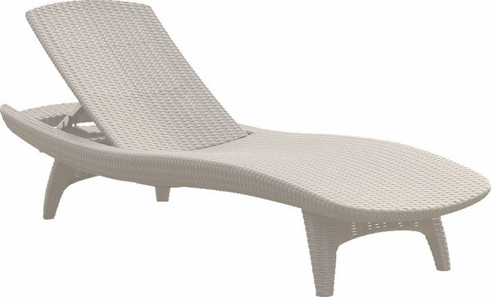 Шезлонг пластиковий Keter Pacific, білий, фото 1