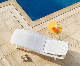 Шезлонг пластиковий Keter Pacific, білий, фото 3