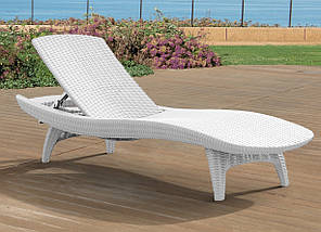 Шезлонг пластиковий Keter Pacific, білий, фото 4