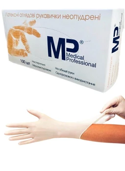Латексні рукавички S Medical Professional 100 шт./пач. неопудрені, фото 1