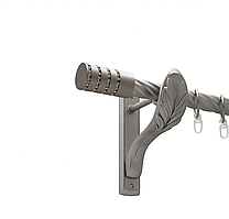 Карниз кований для штор одинарний сатин ретро Барамелла 25мм діаметр твістер кручена комплект