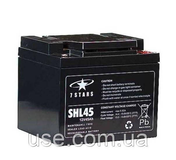 Акумулятор AGM 12V 45 Ah, а*год, ампер-годин, А/год, 12 Вольт, В, свинцево-кислотний, для ДБЖ, АКБ