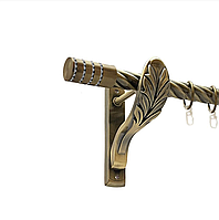 Карниз кований для штор одинарний антик ретро Барамелла 25мм діаметр твістер кручена комплект