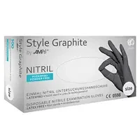 Нітрилові рукавички Ampri Graphite, розмір XS, темно-сірі, 100 шт, фото 1