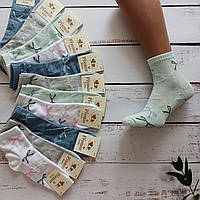 Шкарпетки жіночі ALBA різнокольорові з малюнком бантики 37-40р | 12 пар