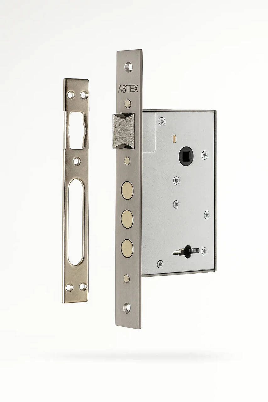 Замок врізний універсальний ASTEX AT - Lock 362-77-BN на вхідні двері, фото 1