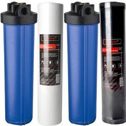 Комплект колб Big Blue 20" з картриджами (поліпропіленовий + гранульоване вугілля), ціна з ПДВ