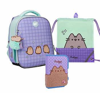 Набір рюкзак шкільний ортопедичний + пенал + сумка Yes котик Pusheen the Cat H-100 (559850К2)