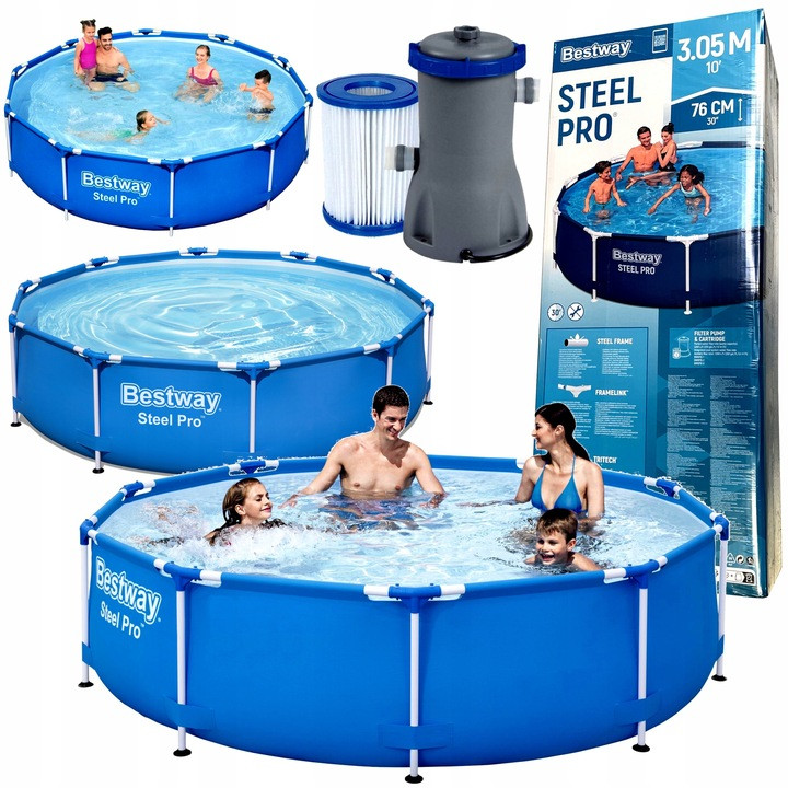 Басейн каркасний Bestway 305x76 см круглий з насосом і фільтром Bestway 56679, фото 1