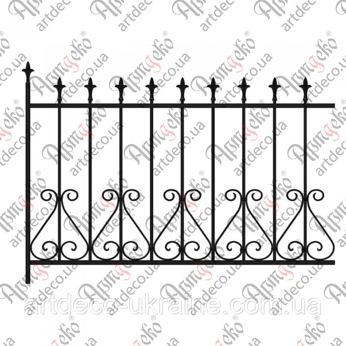 Кована огорожа, паркан 1480х1060 (КО-49) КОМПЛЕКТ ЕЛЕМЕНТІВ, фото 1