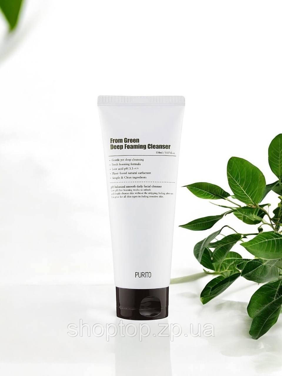 Пінка для вмивання глибокоочищувальна Purito From Green Deep Foaming Cleanser з центелою і зеленим чаєм,150мл.