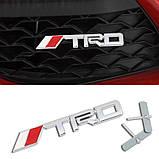Емблема напис TRD для Toyota у решітку Хром 143×21мм метал (на кріпленнях), фото 2