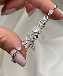 Срібний жіночій браслет з покриттям родій 1620, фото 3
