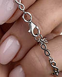 Срібний жіночій браслет з покриттям родій 1620, фото 5