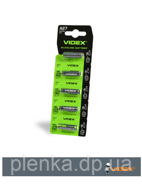 Батарейка лужна Videx А27 5 шт BLISTER CARD, фото 1