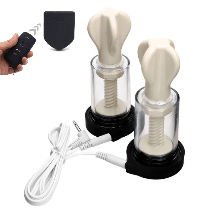 Вакуумний електростимулятор сосків ElectricNipples з дистанційним керуванням, фото 1