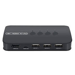 KVM свіч перемикач, 4 порта, HDMI USB, кнопка - оригінал