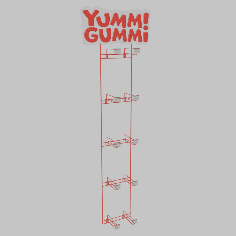 Металевий худ-кліп дисплей на 10 гачків (примір бренда YUMMI GUMMI), фото 1