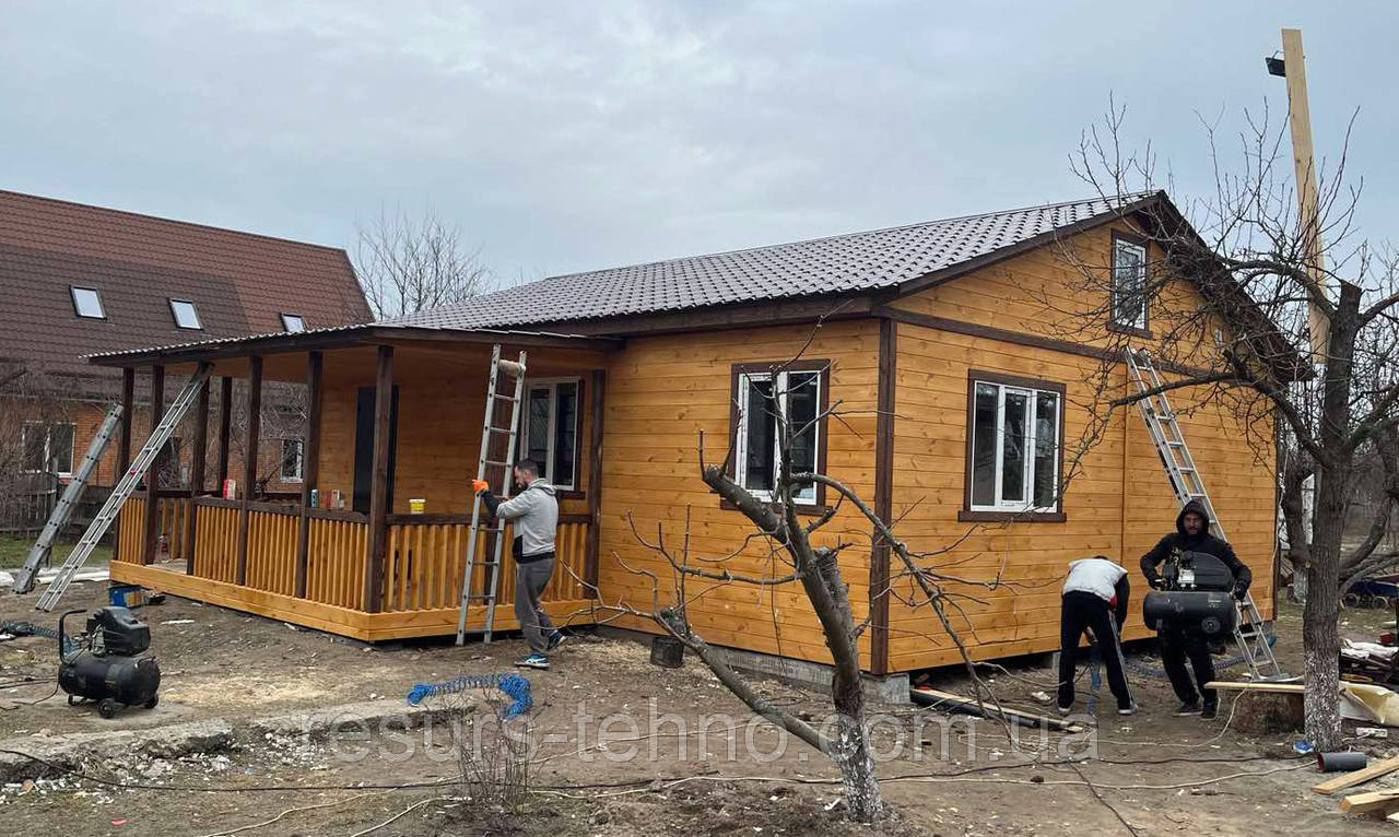 Будинок каркасний збірний 76 м/кв з терасою 15м/кв.