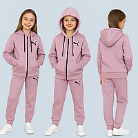 Теплий Костюм на флісі для дівчинки 98-122 см 003344 Туреччина Пудра