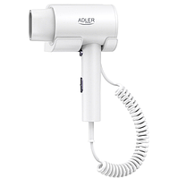 Фен з кріпленням на стіну 2000 Вт Adler Фен настінний для волосся, для ванної, Фени для готелів