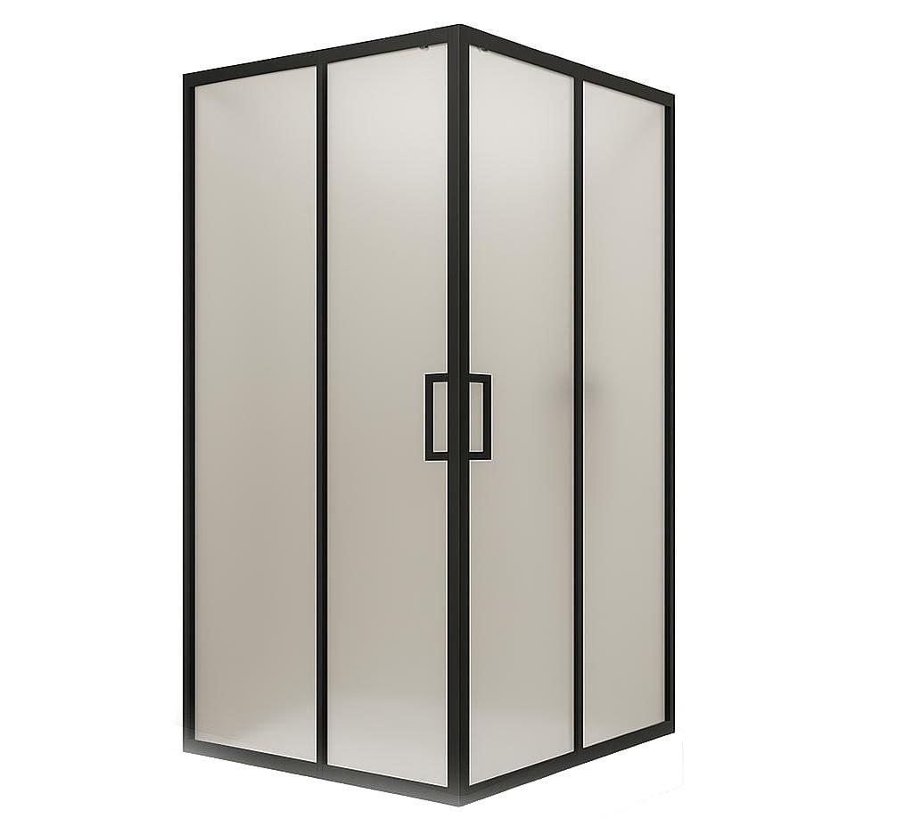Душова кабіна SUNWAYS SB-1 90x90х180 см квадратна без піддону чорний профіль матове скло