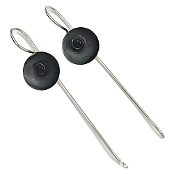 Онікс чорний срібні сережки, 0316СО