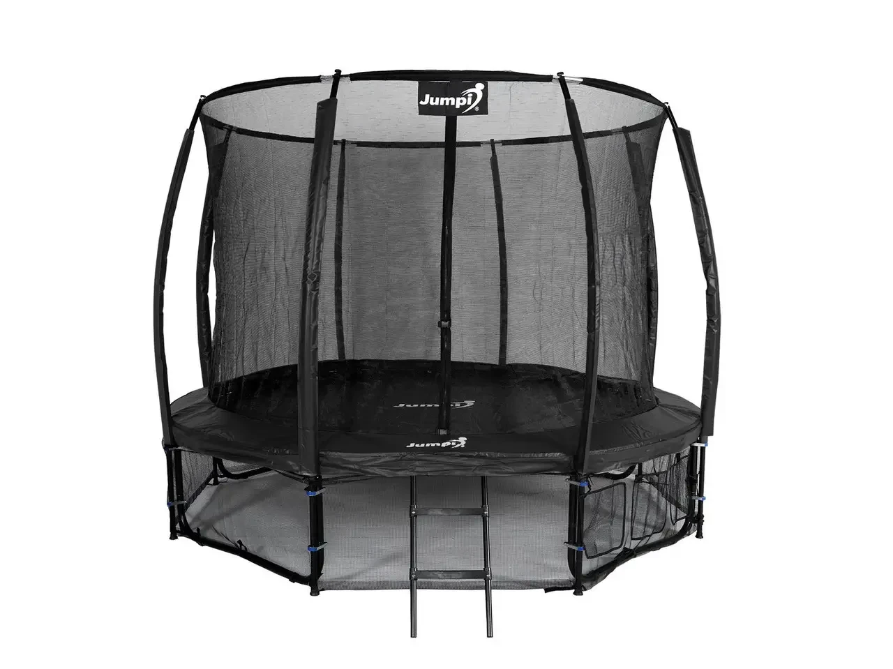 Батут для дітей Jumpi 374 см/12 футів Maxy Comfort Plus, чорний із внутрішньою сіткою
