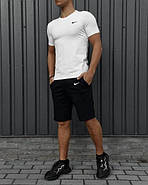 Футболка і шорти чоловічі чорно-білі, легкий літній костюм, фото 2