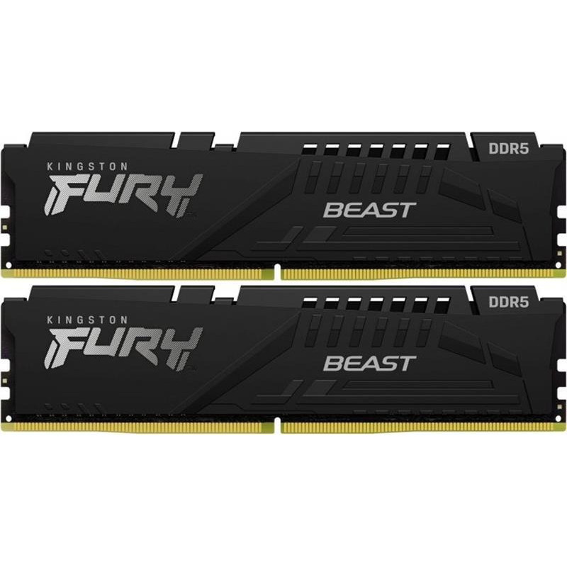 Модуль пам`яті DDR5 2x32GB/6000 Kingston Fury Beast Black (KF560C36BBE2K2-64), фото 1