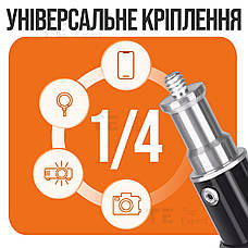 Комплект штатив журавель з кільцевою лампою 30 см з тримачем для телефону, камери, предметної зйомки, фото 5