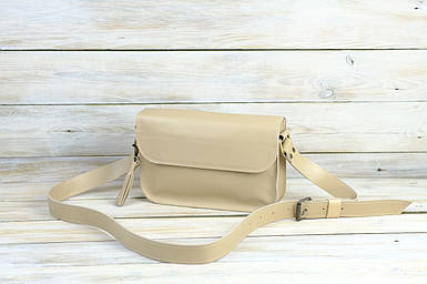 Жіноча сумка Берті з натуральної шкіри колір Бежевий